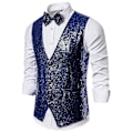 Miniatyrbilde 2 av 4: Stilig Sequin Casual Vest for Men L Blå