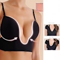 Miniatyrbillede 2 af 5: Plunge Deep U Seamless Backless Bryllupsundertøj - Sexet Underbeklædning til Kvinder 32c Sort