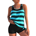Miniatyrbild 1 av 4: Snygg Tankini-set för kvinnor med boyshorts - Perfekt badkläder för stranden 3XL Lake Blue