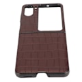 Miniatyrbild 5 av 8: Äkta case Vikbart hopfällbart cover för Oppo Find N2 Flip Brown