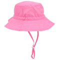 Miniatyrbilde 2 av 8: Barnas solhatt med justerbar vindtett stropp trykt strandlue solhatt for barn rosa M (50-54)