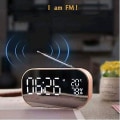 Miniatyrbild 3 av 3: Bluetooth högtalare Digital spegelväckarklocka med LED-skärm för hemmakontor