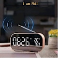 Miniatyrbillede 3 af 3: Bluetooth-højttaler digitalt spejlvækkeur med LED-skærm til hjemmekontor