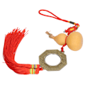 Miniatyrbillede 6 af 8: Feng Shui vedhæng græskar Bagua spejl Feng Shui vedhæng Ornament med kvast til hoveddør dekoration gave