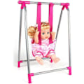 Miniatyrbild 3 av 4: Babydocka Lekset 5 I 1 Docktillbehör Paket Dockvagn Dockmatstol Babysitter Spjälsäng Gunga Dockmöbler Barnkammare Lekset Rollspel (gunga)