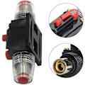 Miniatyrbilde 4 av 5: 30A Strømbryter, 12V-24V DC Inline Sikringsholder, Manuell Reset Bryter Bilstereo Sikring, Inline Sikringsblokk Lydsystembeskyttelse (30A)