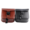 Miniatyrbillede 4 af 5: Til XL883 XL1200 PU Læder Sidetaske Sort