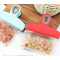 Miniatyrbilde 3 av 5: Poseklemmer Sett med 4 (grønn), 12,7 cm brede kraftige poseklemmer, store poseklemmer for matoppbevaring med lufttett forsegling for brødposer, snacks B