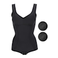 Miniatyrbillede 1 af 8: Kvinder taljetræner Tummy Control Bodysuit Slankende kropsform med bh (sort) L