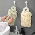 Miniatyrbild 2 av 5: 2-pack Handdukar för Badrum Dekorativ Set, Chenille Boll Hängande Handduk Mikrofiber Absorberande Mjuk Liten Badhandduk med Spänne