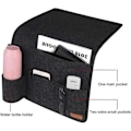 Miniatyrbillede 5 af 5: Sengepose Hængende Sengehylde med Flaskeholder Anti-Slip Opbevaringspose til Bog, Magasiner, iPad, Mobiltelefon, Fjernbetjening - Mørkegrå