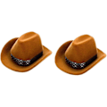 Miniatyrbild 1 av 5: 2 st cowboyhatt ringbox örhängen för bröllopsresor presenter mini behållare rolig örhängebehållare vigselringfodral frieri ringfodral Zekai