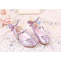 Miniatyrbillede 4 af 5: Piger Princess Glitter Høj Hæl Læder Sko med 3D Sommerfugl30 Pink