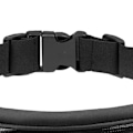 Pikkukuva 7 / 8: Fanny Pack vedenpitävä heijastava raitadesign musta urheiluvöilaukku kuulokeaukolla
