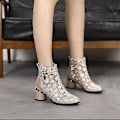Miniatyrbillede 3 af 5: Mesh Hollow Chunky Heel Ankle Boots Kvinde Mode Sandaler39 GULD