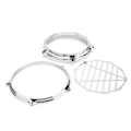 Miniatyrbild 6 av 8: Huvudstrålkastare Ring Bezel CNC Aluminiumlegering Grill Guard Tillbehör Passar för R Nine T Scrambler Silver Plating