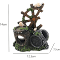 Miniatyrbild 2 av 5: Akvarium Dekorativ Grott - Faded Inte - Stabil och Hållbar Landskapsarkitektur för Hemmakontor - Vindhjul Vinbarrel.
