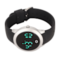 Miniatyrbillede 1 af 8: Digitalt vandtæt ur Multifunktionelt stilfuldt farveberøringsskærm Countdown Timer 12 24 timers sportsur Silver Shell Black Belt Small