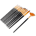 Pikkukuva 4 / 8: 12 kpl korkealaatuinen musta nylon -akvarellipiirustussivellin set