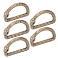 Miniatyrbillede 3 af 8: 5 stk. D-ringe i zinklegering - Stærke, holdbare, multifunktionelle og brede anvendelsesmuligheder - Metal D-ringe til taske, rygsæk, bælte - Bronze