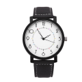 Miniatyrbilde 1 av 8: Kvinne Kvarts Armbåndsur Rund PU-reim Big Dial Armbåndsur (Simple Dial)