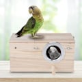Miniatyrbillede 2 af 8: Træ Holdbare Fugle Rede Box Cockatiels Bird Breeding Box House Decoration