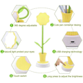 Miniatyrbillede 3 af 5: Børne Skrivebordslampe, Kreativ Genopladelig LED Skrivebordslampe Øjenbeskyttelse Touch Sensor Bordlampe Dæmpbar