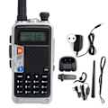 Miniatyrbild 1 av 8: Bärbar Walkie Talkies Kit Handhållen LCD-display Walky Talky med Baksida Klipp 100‑240VSilver EU-kontakt 100‑240V