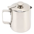 Miniatyrbillede 2 af 8: Rustfrit mælkeskummerkande i rustfrit stål, cappuccino-kande, kaffeskumbeholder med låg, 350 ml