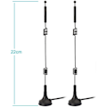 Miniatyrbillede 2 af 5: Dual Band WiFi 2.4GHz 5GHz 5.8GHz 9dBi Magnetisk Base MIMO RP-SMA Han Antenne 2 Pakke til WiFi Router Trådløst Kort USB Adapter Sikkerheds IP Kamera