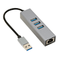 Pikkukuva 2 / 8: 4-porttinen USB3.0-keskitin, moniporttinen Plug and Play, 5 Gbps:n huippunopeudella toimiva USB3.0-RJ45-verkkoadapteri, USB-telakka, hopeanharmaa