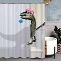 Miniatyrbillede 3 af 5: Bruseforhæng, Vandtæt, Skimmelresistent, Dinosaurdesign, 120 x 180 cm