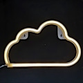 Miniatyrbillede 4 af 5: Halo Cloud Neon Skilte Lys, Halo D Neon Lys Væglampe Natlamper, Batteri/USB Drevet Neon Lys til Vægdekoration, Soveværelse, Børneværelse, Stue