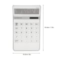 Miniatyrbillede 2 af 6: Solar Batteridrevet Store taster LCD Display Kontorberegner Hvid