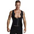 Miniatyrbillede 1 af 8: Mænd Saunavest Åndbar Justerbar lynlåslukning Vægttab Talje trænings-tanktop til daglig træning Sort M