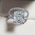 Miniatyrbillede 5 af 5: Sølvbelagt vielsesring til kvinder og mænd, luksus cubic zircon smykke, størrelse 8