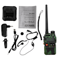 Miniatyrbild 1 av 8: Bärbar Walkie Talkies Set Handhållen LCD-display Walky Talky med Hörlurar 100‑240VGrön EU-kontakt 100‑240V