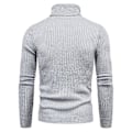 Miniatyrbilde 2 av 4: Slank Passform Høy Hals Strikket Genser Pullover for Menn i Lysegrå