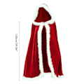 Pikkukuva 2 / 8: 1,5 m punainen huppuviitta joulupukkiasu Santa Claus viitta punainen viitta joulujuhliin cosplay-asuun
