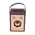 Pikkukuva 2 / 8: Bluetooth-kaiutin, ladattava, tukee muistikorttia, AUX-liitäntää, kannettava retro-langaton kaiutin kahvalla, ruskea puukuvio (vientiversio)