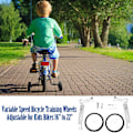 Miniatyrbillede 2 af 8: Justerbare cykeltræningshjul med variabel hastighed til børnecykler 16\" til 22\" (sølv)