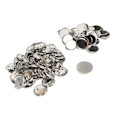 Miniatyrbillede 7 af 8: 100 sæt pin tilbage knap dele blank udjævning metal holdbart klip knap fremstilling forsyninger til badge håndværk DIY 56MM