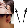 Miniatyrbillede 3 af 3: 2 stk Akryl Båre Øreprop Taper Expander O Ring Stretching Kit Sort