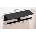 Miniatyrbillede 5 af 5: Toiletpapirholder Selvklæbende Dobbelt Toiletpapirrulleholder Ingen Boring til Badeværelse og Køkken Mat Sort