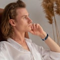 Miniatyrbillede 7 af 8: Smart Watch Bånd Læderrem Marineblå Komfortabel slid Justerbar Erstatningsdel til Ur FIT2