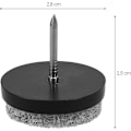 Miniatyrbillede 4 af 5: Filtsøm - 20 x 28 mm Runde Søm til Stoleben, Taburetter, Møbler - Gulvbeskytter - Sort