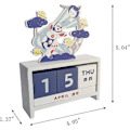 Miniatyrbilde 2 av 5: Kreativ skrivebordskalender i tre, permanent blokk måned dato uke display egnet for skrivebordsdekorasjon