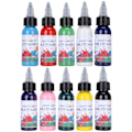 Miniatyrbillede 1 af 8: 10 flasker akrylmaling sæt farverigt til kunststuderende maleri pigment plast æske 30ml