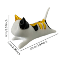 Miniatyrbillede 5 af 5: Calico Kat Ornament Gavehåndværk 3 Farve Syning til Have Kontor Pejs gul