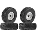 Miniatyrbilde 8 av 8: 4 stk 2,2 tommers RC-hjuldekk med aluminiumsfelger for Axial SCX10 D90 1/10 RC CrawlerHvit